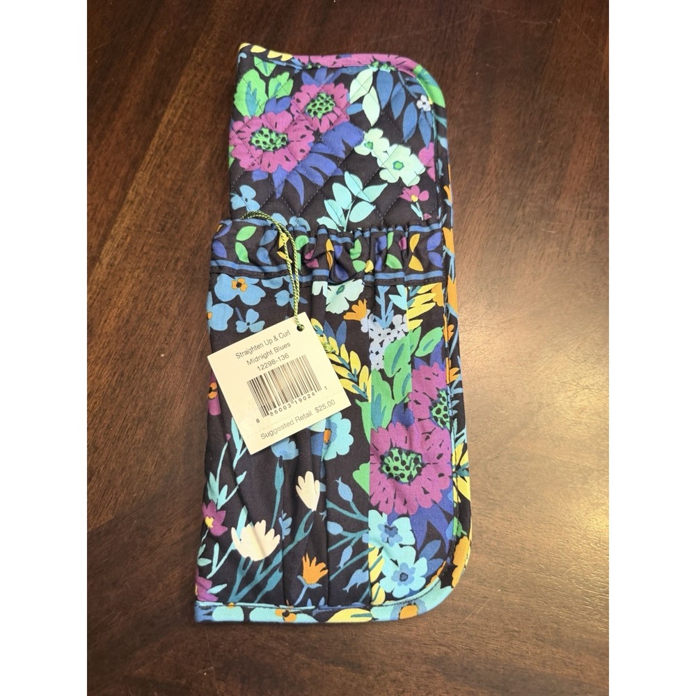 Vera Bradley Midnight Blues Straighten Up & Curl Curling Iron Cover Case NWT